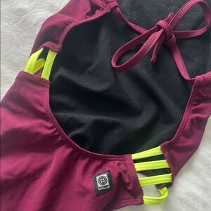 Plum and Neon Yellow Swimsuit Jolyn